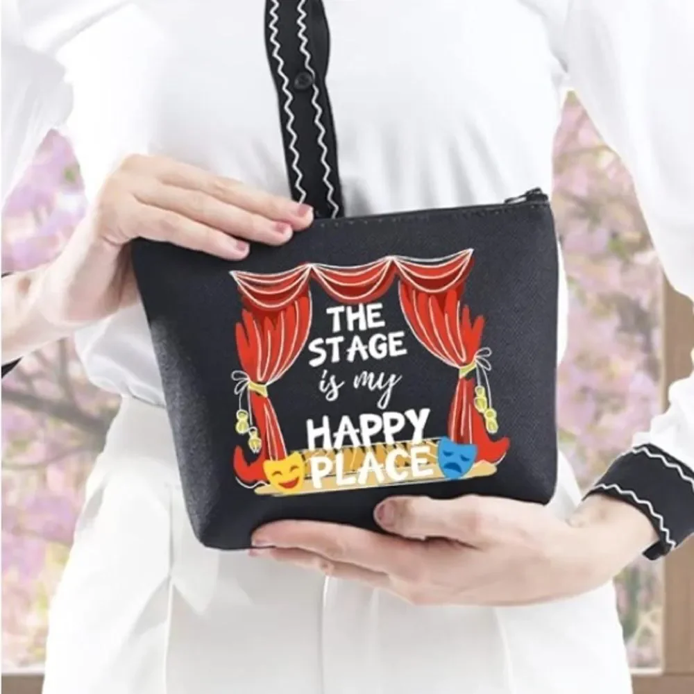NEW Performer Gift Musical Lovers The Stage is My Happy Place Cosmetic Bag